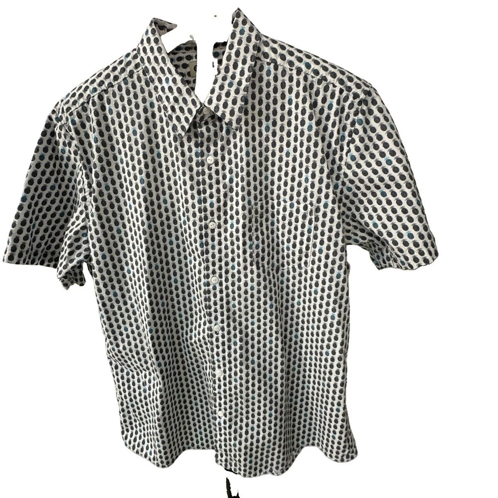 Haggar Clothing Shirt Men's Sz XL  Short Sleeves Pineapple Pattern